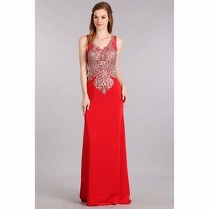 SEXY Red & Gold Dress 1513